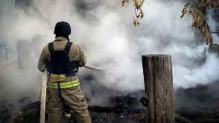 Пожар в Сумской области после российской атаки